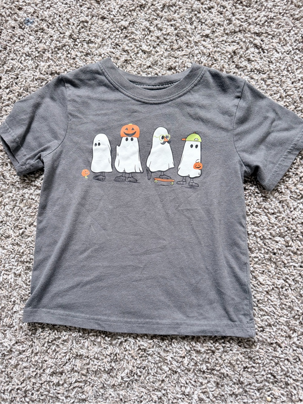 Kids' Gray Halloween Ghost Graphic Tee